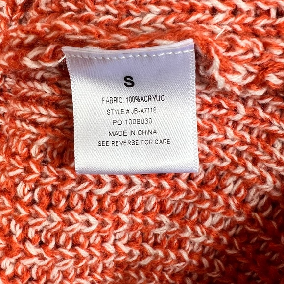 ❤️Pink Lady Women Open Front Fringe Striped Chunky Knit Cardigan Sz S 3/4 Sleeve - Picture 3 of 9